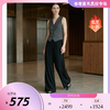 PALUOPO/PL重磅弹力缎桑蚕丝松紧高腰时尚显瘦阔腿百搭休闲裤ES250680Z 商品缩略图0