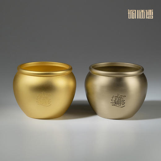 铜师傅 铜缸黄铜米缸《福缸 财缸系列》百福缸玄关桌面摆件聚宝盆 商品图2