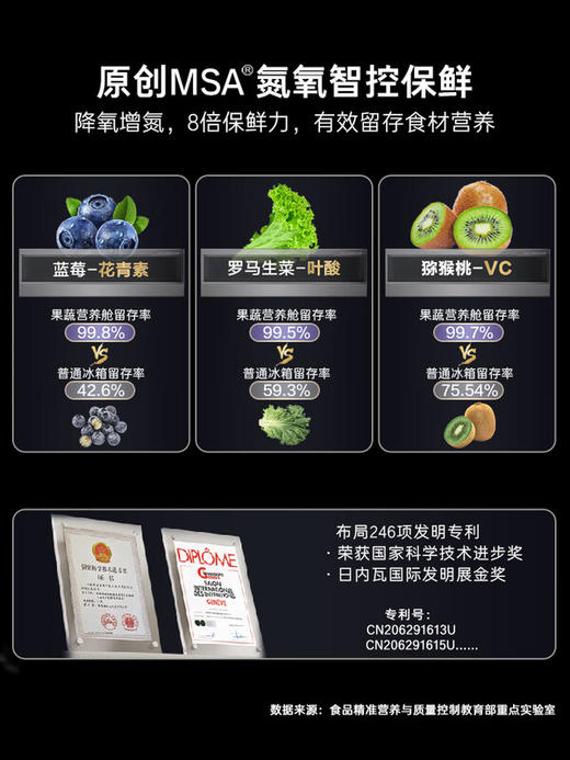 卡萨帝（Casarte）原石560L法式多门冰箱MSA氮氧保鲜一级能效双系统主动除菌玻璃面板 BCD-560WGCFDA4GUU1 商品图5