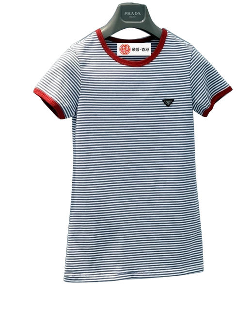 女款三角标条纹短袖T恤la020 商品图0