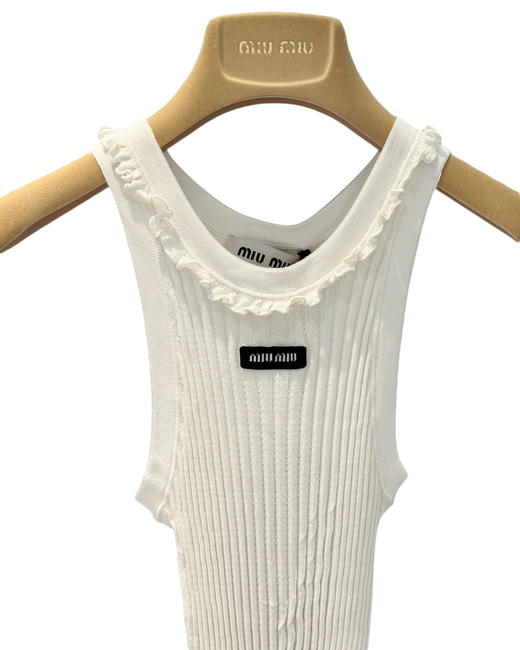 女款领口褶皱花边针织背心ba017 商品图2