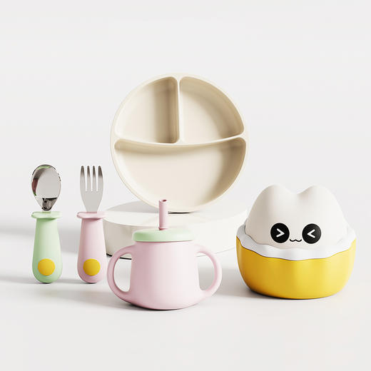 【赠品展示】「冠军皇搭档」硅胶餐具套装 商品图5