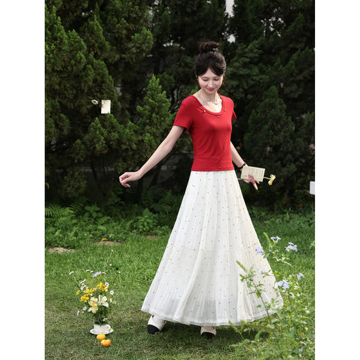 鹿向南【0428/20:00新品前1小时7折限量100件】杏色半身裙 商品图4