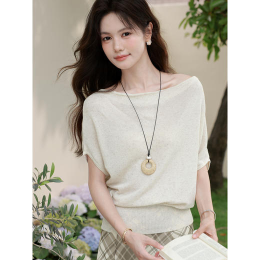 鹿向南【0428/20:00新品前1小时7折限量100件】燕麦色针织衫 商品图0