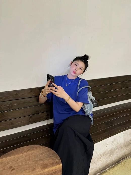 克莱因蓝纯棉短T | 夏日显白神器，正肩版型，高级显瘦 商品图8