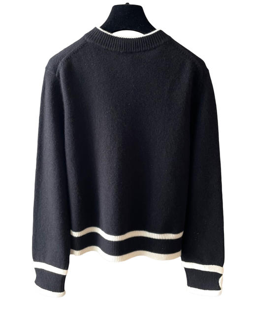 女款拼色针织开衫毛衣he025 商品图1