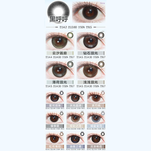 【活动】MIMIPARK日抛 新品 黑呼呼 云汐画廊/炫彩之河/薄荷泪光/复古杜维埃/松月海珀/黑巧蓝莓/慵懒里/夹竹桃/聚焦单品/小凝光/爱丽丝游 COS排球少年/岩泉一/蓝手帕 自然日常通勤美瞳 商品图1