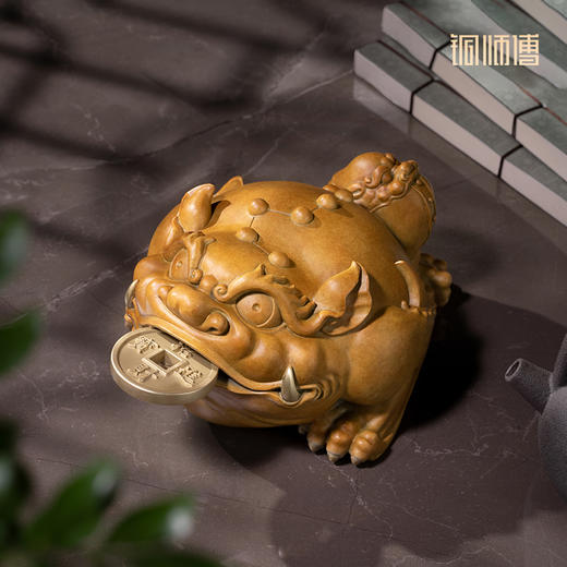 铜师傅《三足金蟾》玄关桌面铜摆件 家居装饰工艺品 商品图0