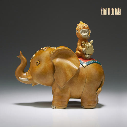 铜师傅 铜摆件《封侯拜相》 工艺品家居饰品大象酒柜客厅装饰品 商品图2