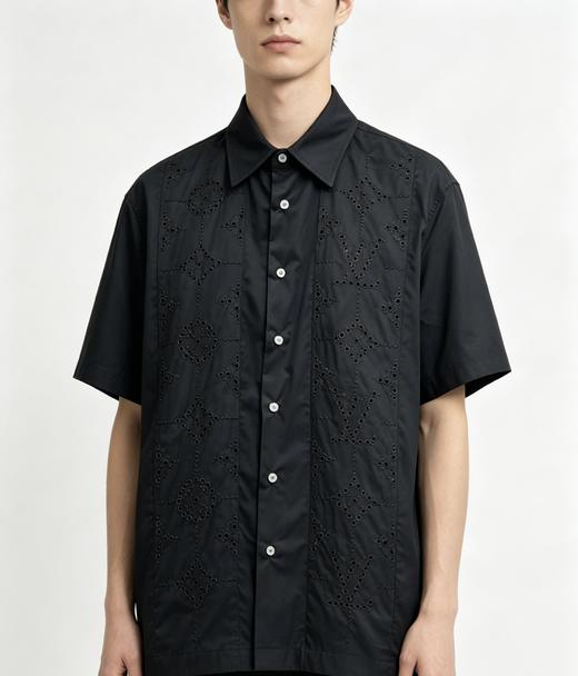 男款镂空短袖衬衫he 商品图3