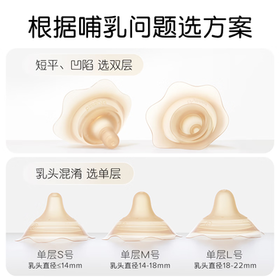 世喜乳盾新生儿0-3个月奶盾防咬保护罩双层乳盾单支装超薄超软