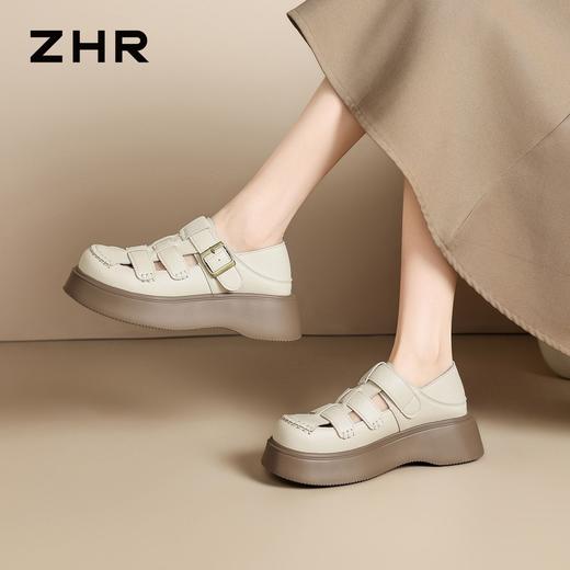 ZHR则则编织厚底罗马凉鞋女2026新款显高百搭猪笼鞋日常通勤女鞋 商品图7