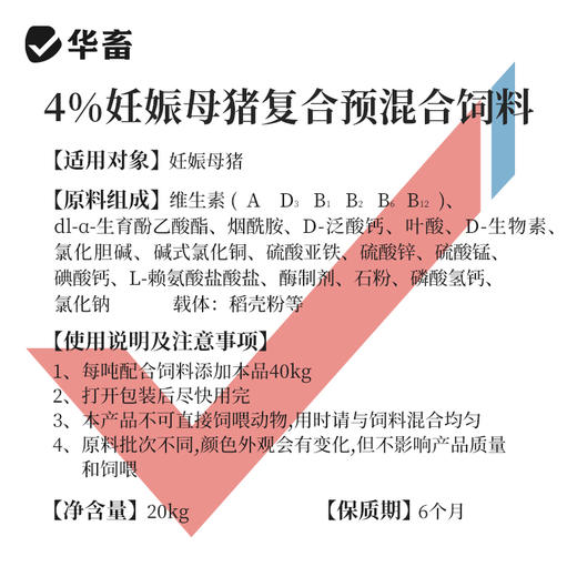 【整吨更优惠】华畜4%妊娠母猪预混料 补充营养防止便秘 商品图4