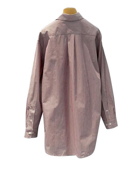 女款宽松刺绣条纹长袖衬衫fe017 商品图1