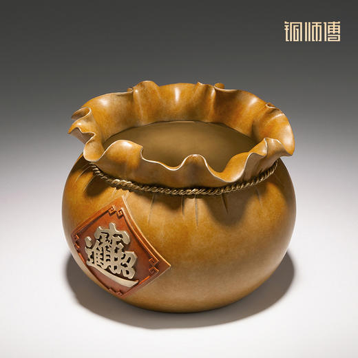 铜师傅《财富满袋》客厅桌面铜摆件 家居装饰工艺品 商品图2