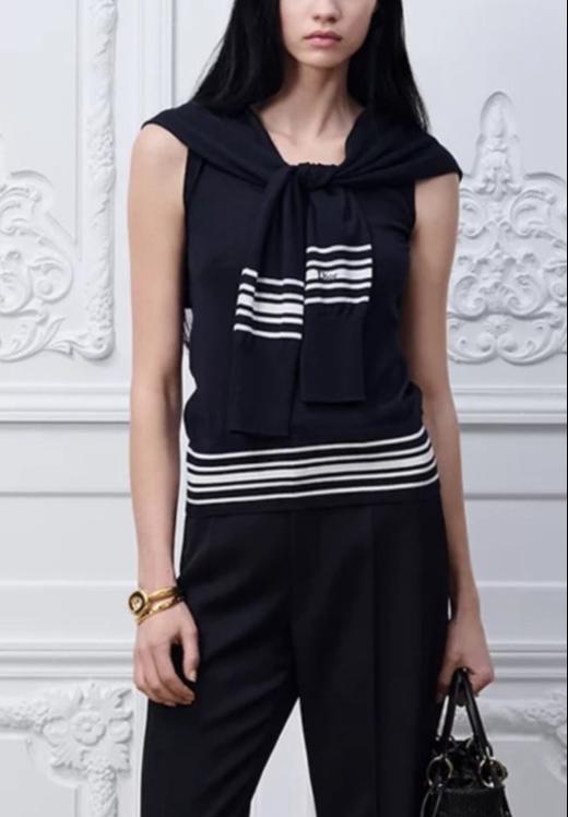 女款披肩条纹针织背心la010 商品图3