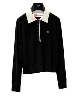 女款刺绣针织长袖polo衫he008