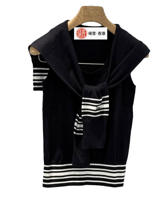 女款披肩条纹针织背心la010 商品图0