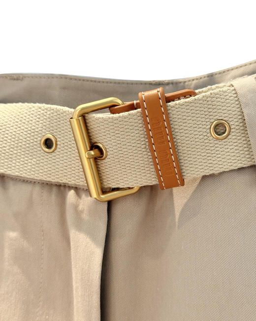 女款高腰薄棉刺绣腰带西裤长裤zh017 商品图2