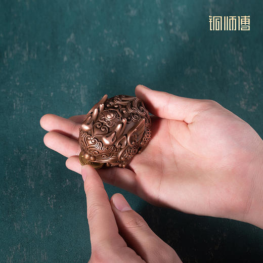 铜师傅《吉祥貔貅》玄关桌面紫铜貔貅摆件 家居装饰工艺品 商品图4