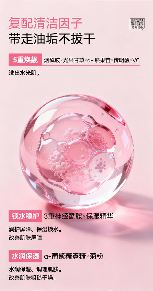 植然日季-烟酰胺极光透亮洁面乳 商品图5