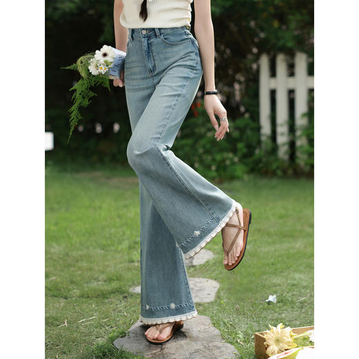 鹿向南【0428/20:00新品前1小时5折限量100件】牛仔蓝牛仔裤 商品图0