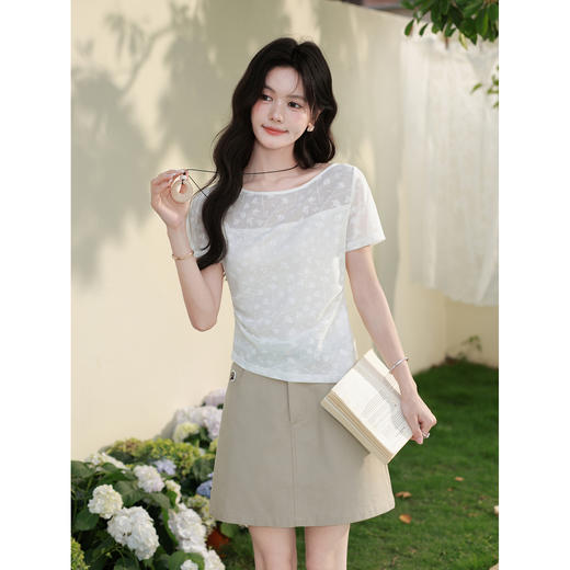 鹿向南【0428/20:00新品前1小时7折限量100件】白色T恤 商品图1