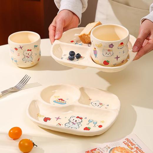 萌趣小猫餐具儿童分格餐盘碗宝宝吃饭更开心 商品图1
