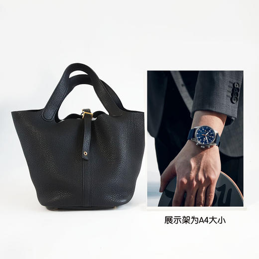 【95新】Hermes爱马仕Picotin系列H060991CC89黑金TC皮菜篮子22手提包女士220426AK12 商品图10