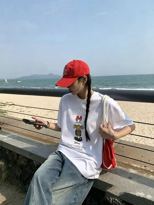 纯元！少量！ 订单余！ GAN*I x Disney黛丝烫钻印花短袖T恤！ 商品图5