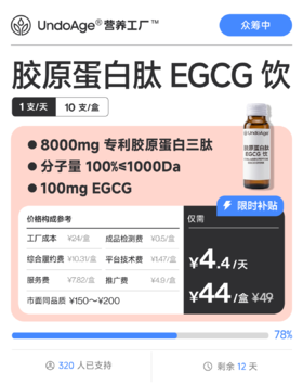【1 盒起拍】胶原蛋白肽 EGCG 饮｜专利 WMTY® 鲜活胶原蛋白小分子肽 25-40岁适用【众筹中，成功后发货】