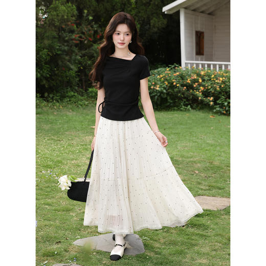 鹿向南【0428/20:00新品前1小时7折限量100件】黑色T恤 商品图1