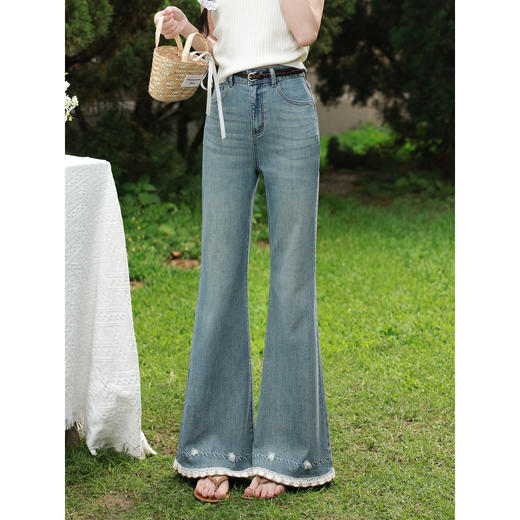 鹿向南【0428/20:00新品前1小时5折限量100件】牛仔蓝牛仔裤 商品图1