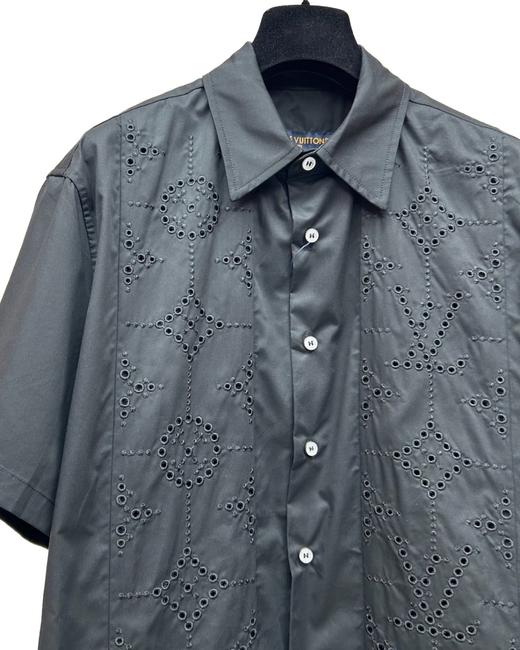 男款镂空短袖衬衫he 商品图2