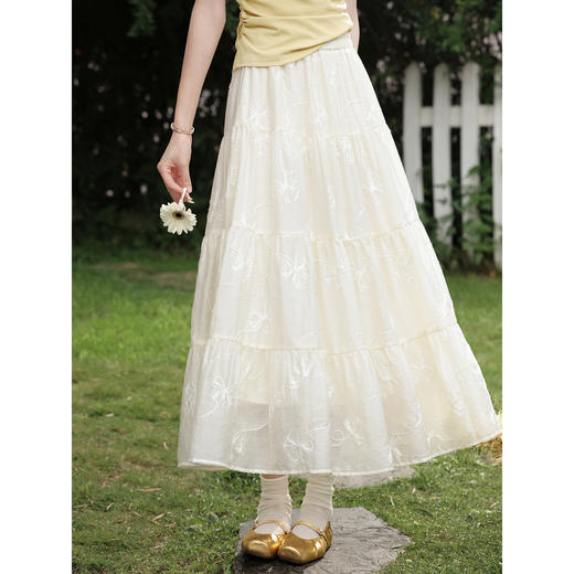 鹿向南【0428/20:00新品前1小时7折限量100件】杏色半身裙 商品图0