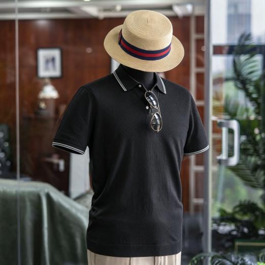 新款男士夏日绅士高级 丝棉V领polo/T恤衫  三款多色可选 商品图4