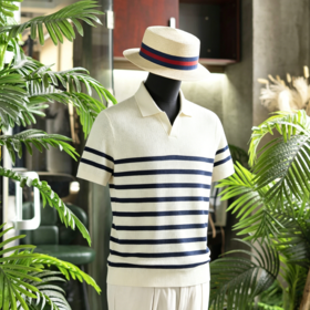 新款男士夏日绅士高级 丝棉V领polo/T恤衫  三款多色可选