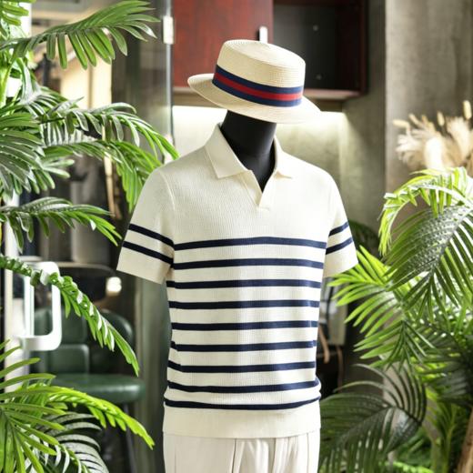 新款男士夏日绅士高级 丝棉V领polo/T恤衫  三款多色可选 商品图0