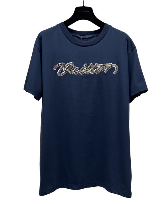 男款logo刺绣闪片短袖T恤 商品图0