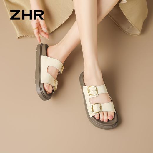 ZHR则则厚底勃肯拖鞋2026夏季新款复古脚蹬拖鞋懒人休闲沙滩鞋女 商品图6