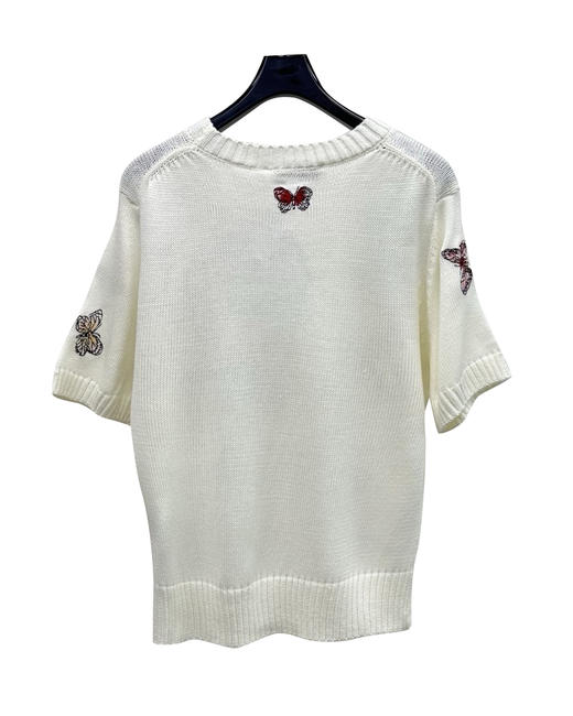 女款刺绣短袖针织上衣ba010 商品图1