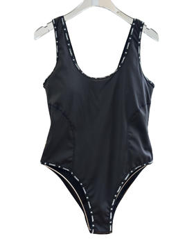 女款logo边连体泳衣he025