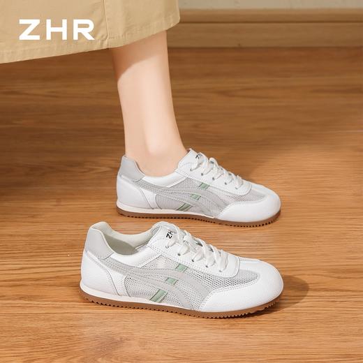 ZHR则则网面德训鞋女2026夏季新款透气增高休闲鞋百搭软底小白鞋 商品图4