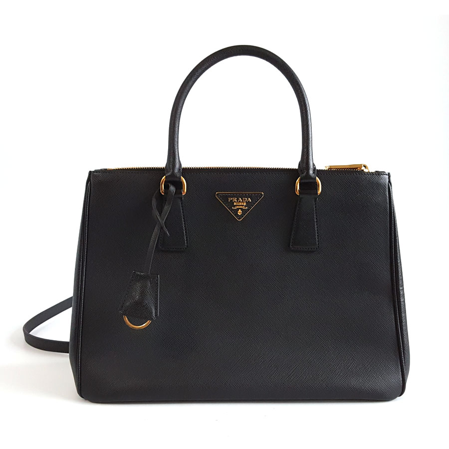 【98新】PRADA普拉达大号黑色杀手包单肩手提包女士130426AK21