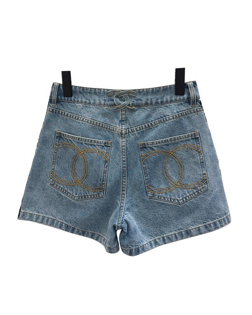 女款拼接花边刺绣牛仔短裤la025 商品图1