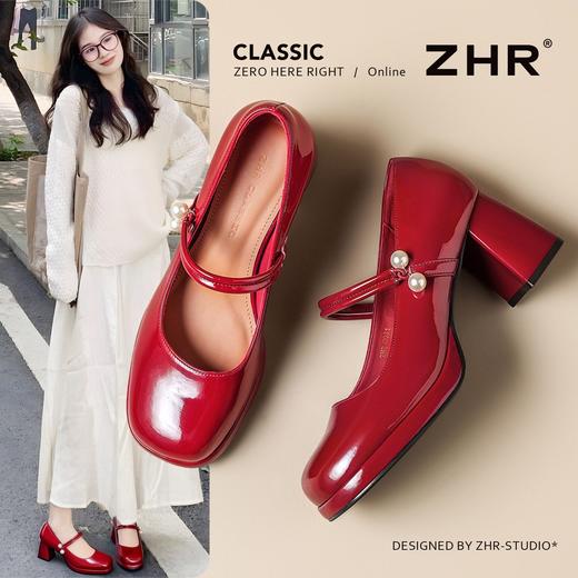 ZHR则则浅口粗跟高跟鞋单鞋2026夏季新款玛丽珍女鞋百搭小皮鞋女 商品图2