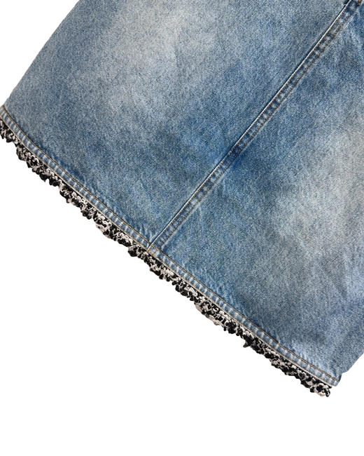 女款拼接花边刺绣牛仔短裙la025 商品图2