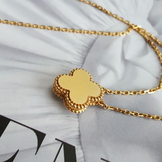 【95新】VCA梵克雅宝Vintage Alhambra系列VCARP2R700黄金贝母单钻18年圣诞限定款四叶草项链 链长约42cm女士170426AK129 商品图5