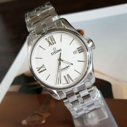 【全新】TITONI 梅花83908 S-619自动机械机芯日期显示40MM（男款）Airmaster空中霸王系列精钢170426NJ128 商品图4