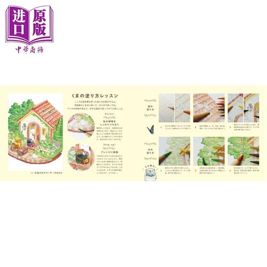 【中商原版】熊之国的可爱熊涂色明信片书 填色书 ちっぷ 日文原版日韩 くま国のくま塗り絵POSTCARD BOOK 大人の塗り絵シリーズ 商品图2